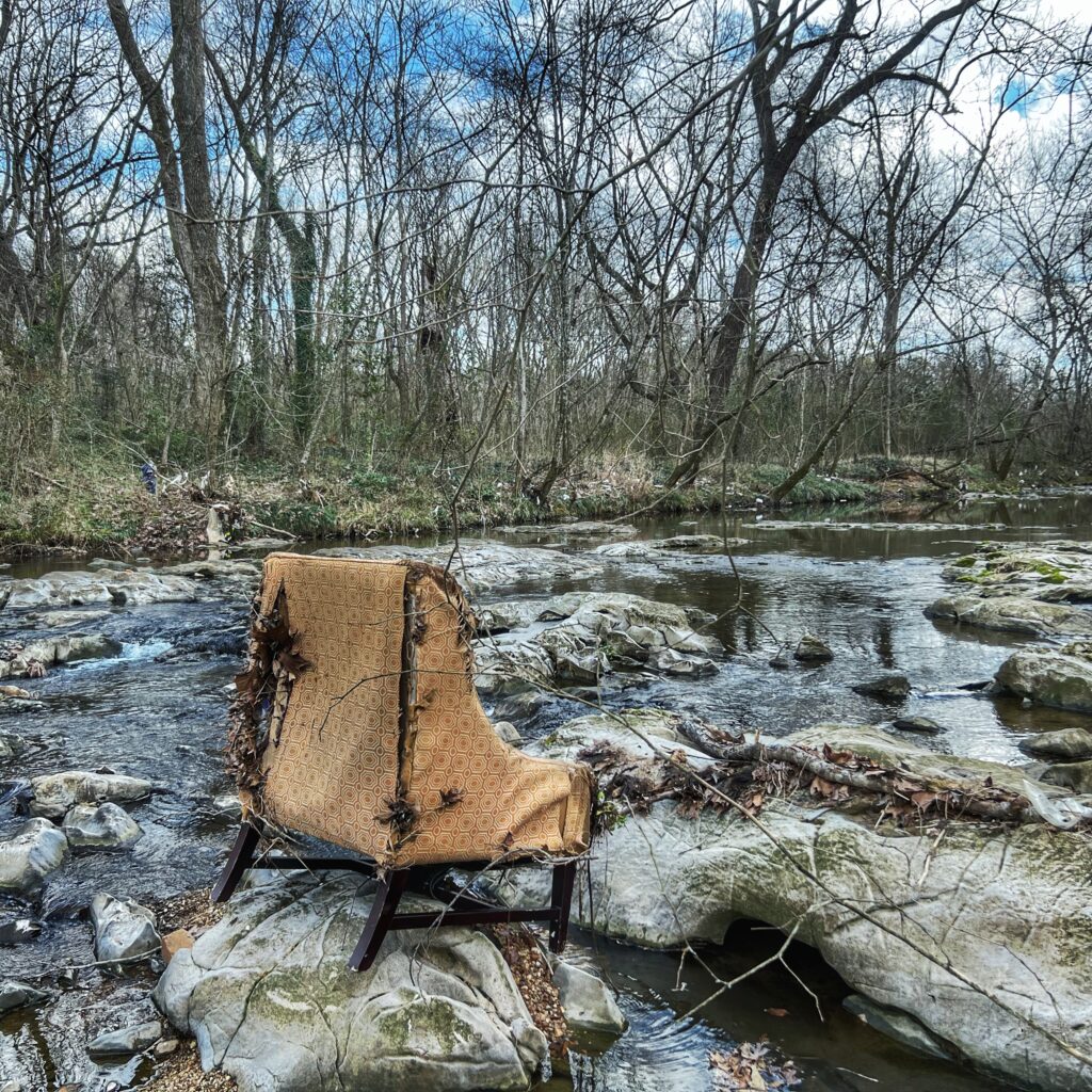 chair in the creek